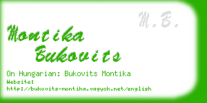 montika bukovits business card